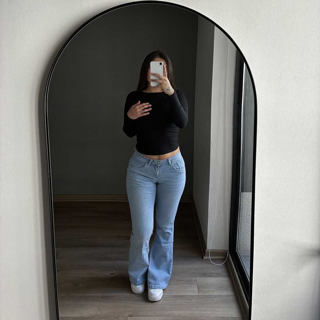 Jeans Flare Low Rise Celeste 5