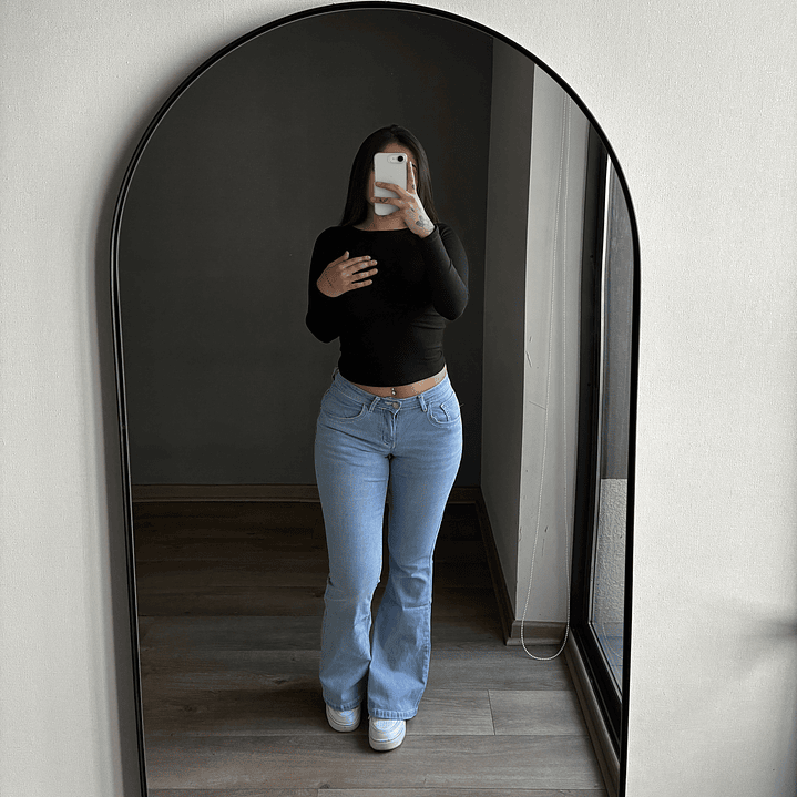 Jeans Flare Low Rise Celeste 5