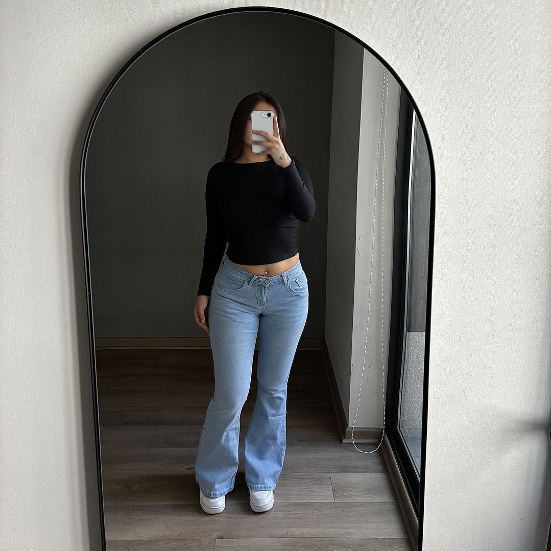 Jeans Flare Low Rise Celeste 3