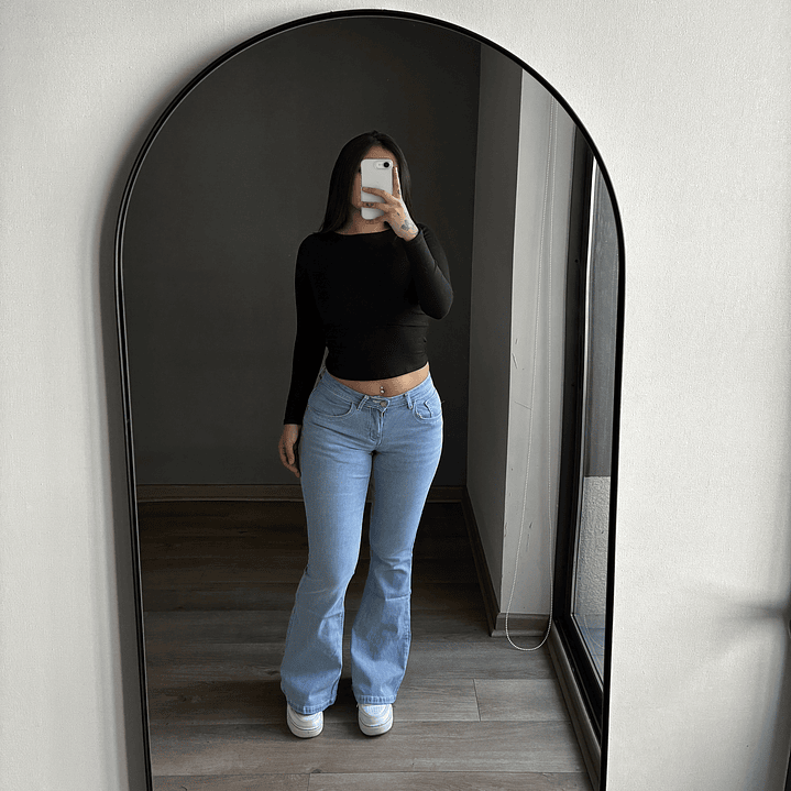 Jeans Flare Low Rise Celeste 3