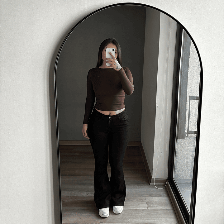 Jeans Flare Low Rise Negro 1