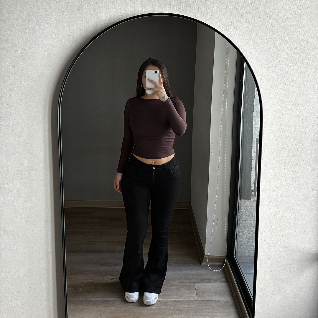 Jeans Flare Low Rise Negro 2