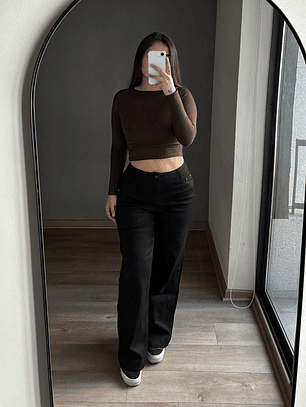 Jeans Wide Leg Negro