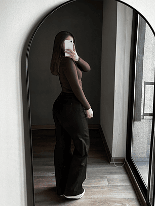 Jeans Wide Leg Negro