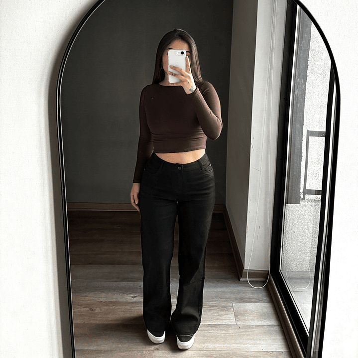 Jeans Wide Leg Negro 3