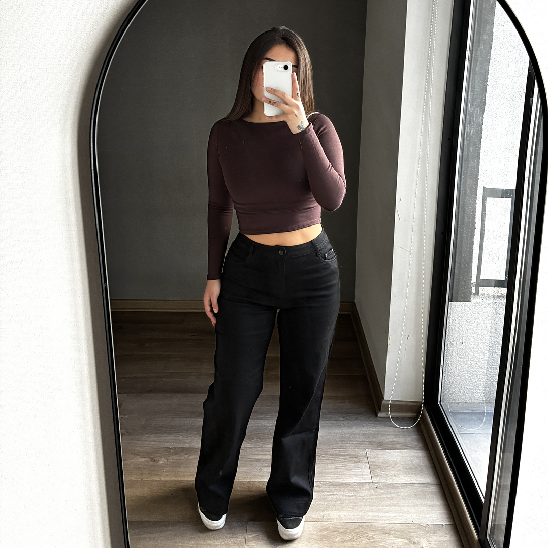 Jeans Wide Leg Negro 4