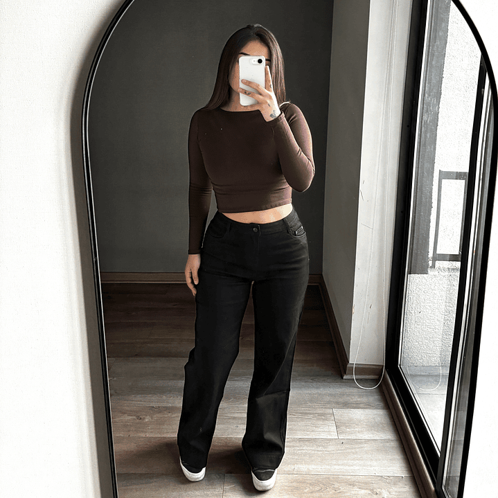 Jeans Wide Leg Negro 4
