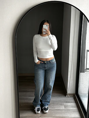 Baggy Low Rise Azul Opaco