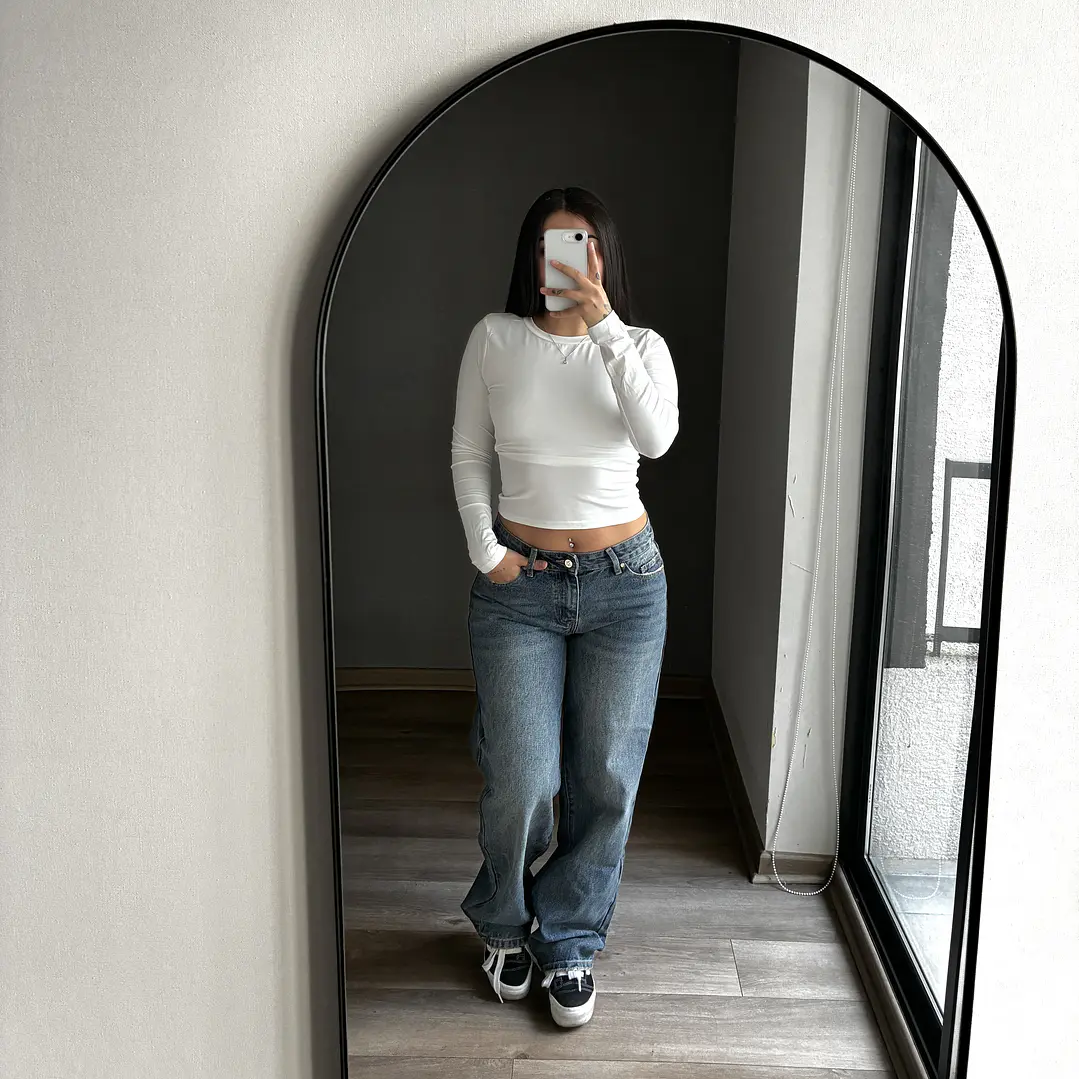 Baggy Low Rise Azul Opaco 2