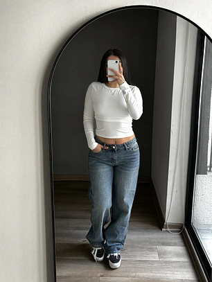 Baggy Low Rise Azul Opaco