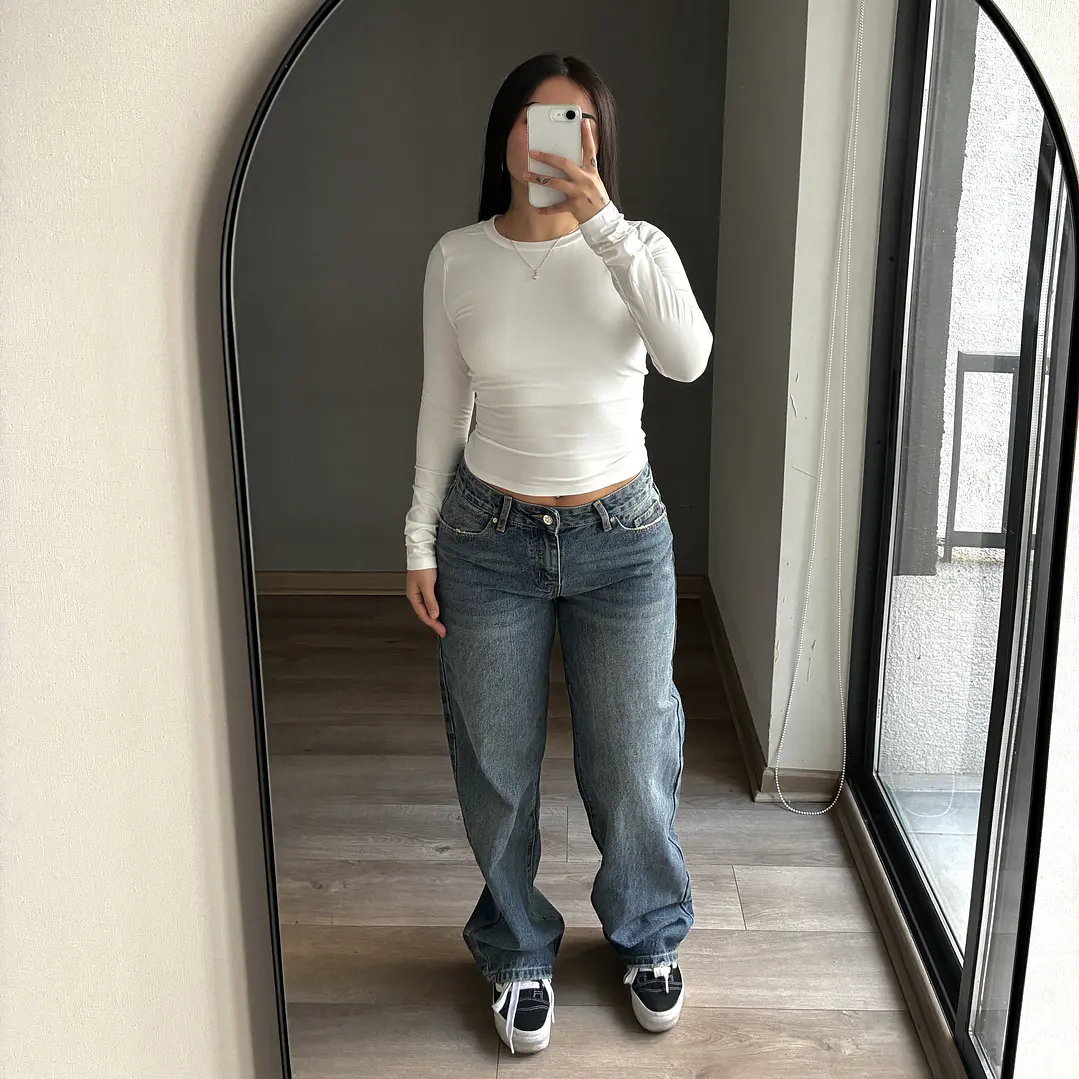 Baggy Low Rise Azul Opaco 6