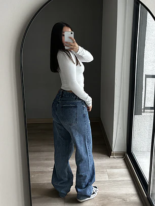 Baggy Low Rise Azul Fuerte 