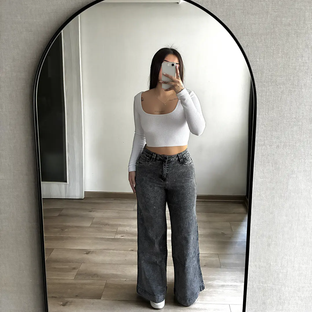 Jeans Palazzo Grafito 1
