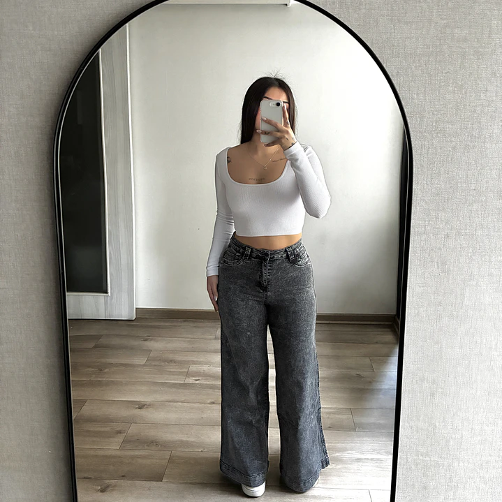 Jeans Palazzo Grafito 1