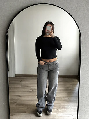 Baggy Low Rise Gris 