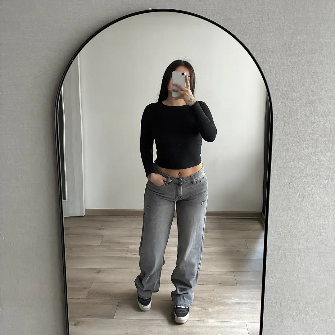Baggy Low Rise Gris  3