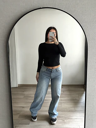 Baggy low rise celeste