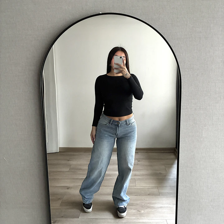 Baggy low rise celeste 1