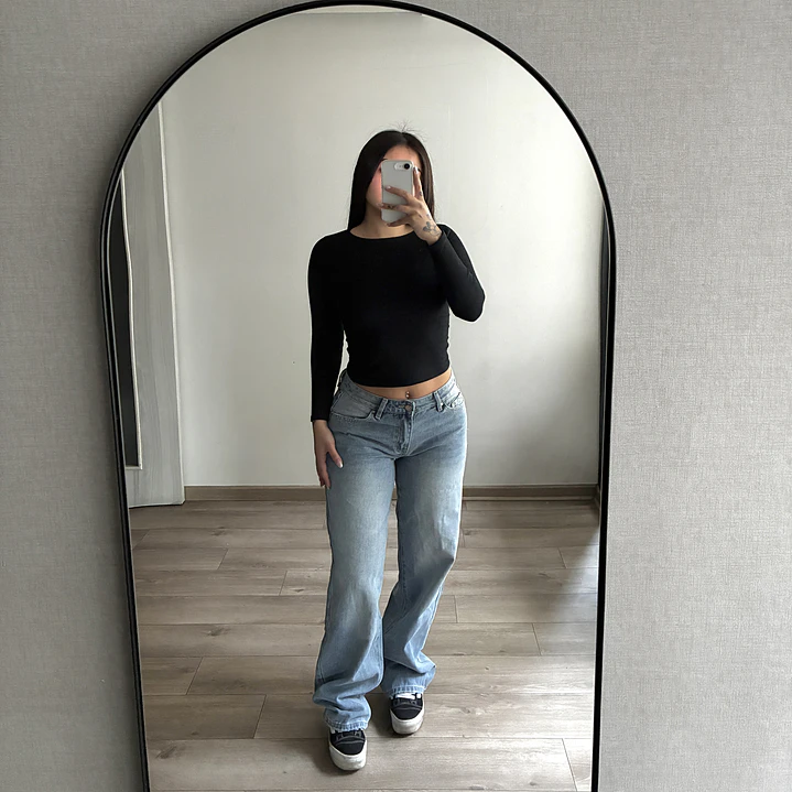 Baggy low rise celeste 2