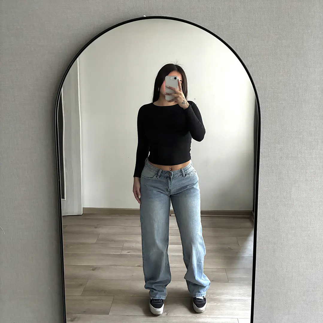 Baggy low rise celeste 3
