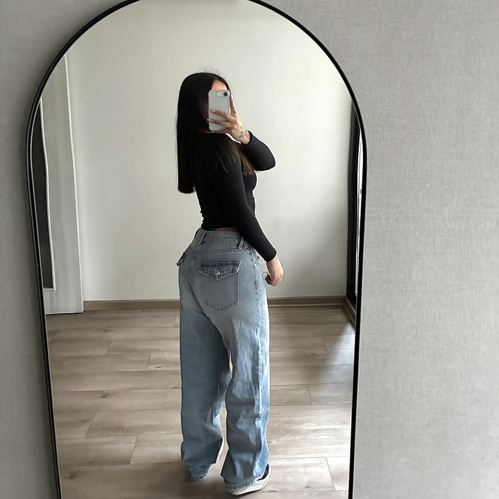 Baggy low rise celeste 4