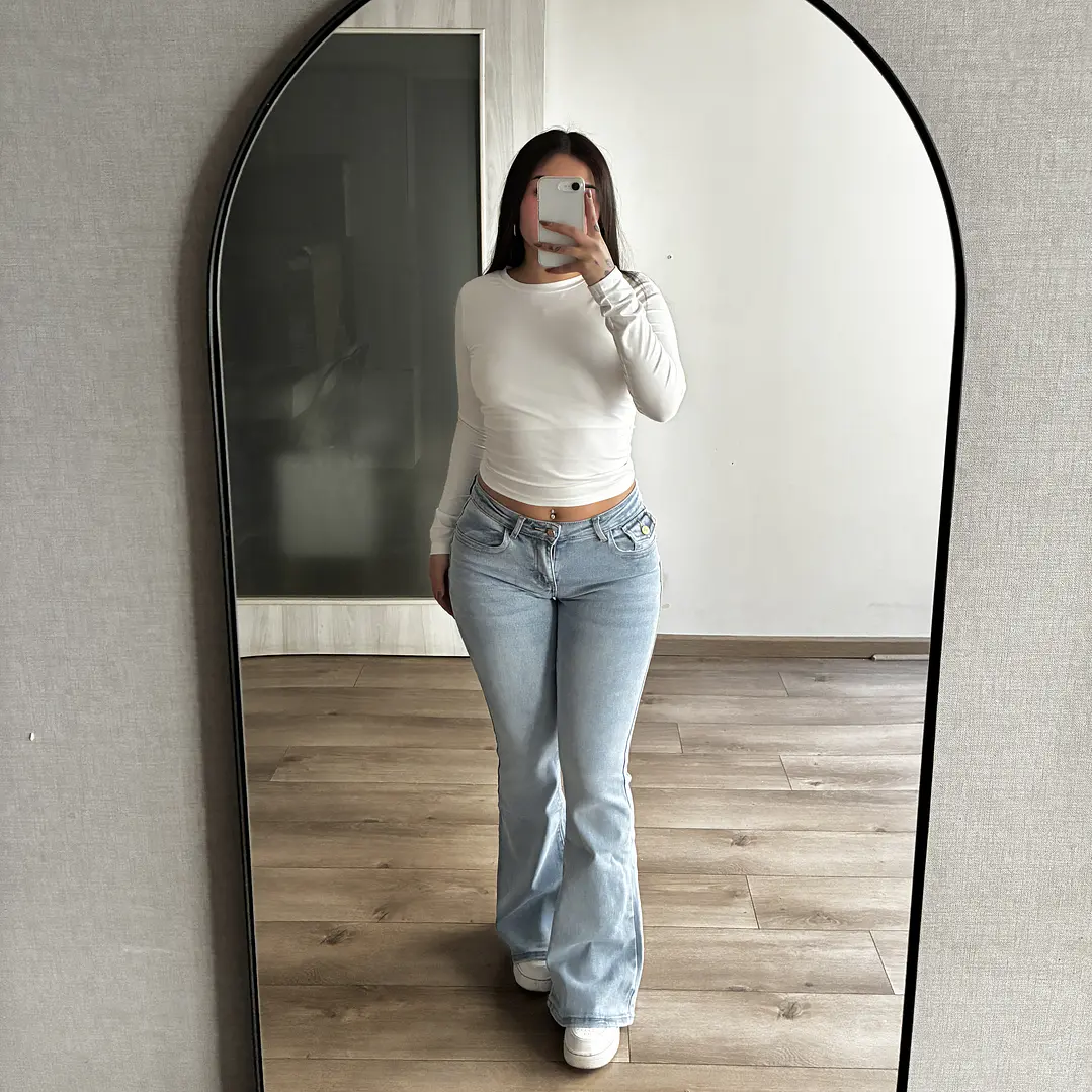 Jeans Flare Low Rise Celeste 3