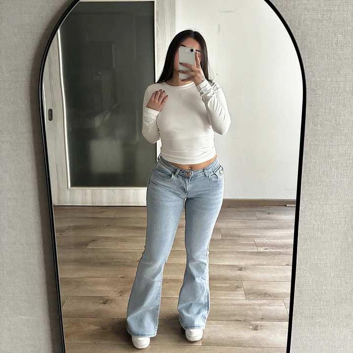 Jeans Flare Low Rise Celeste 5