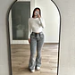 Jeans Flare Gris Faja - Miniatura 3