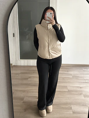 Puffer Ecocuero Sin Mangas