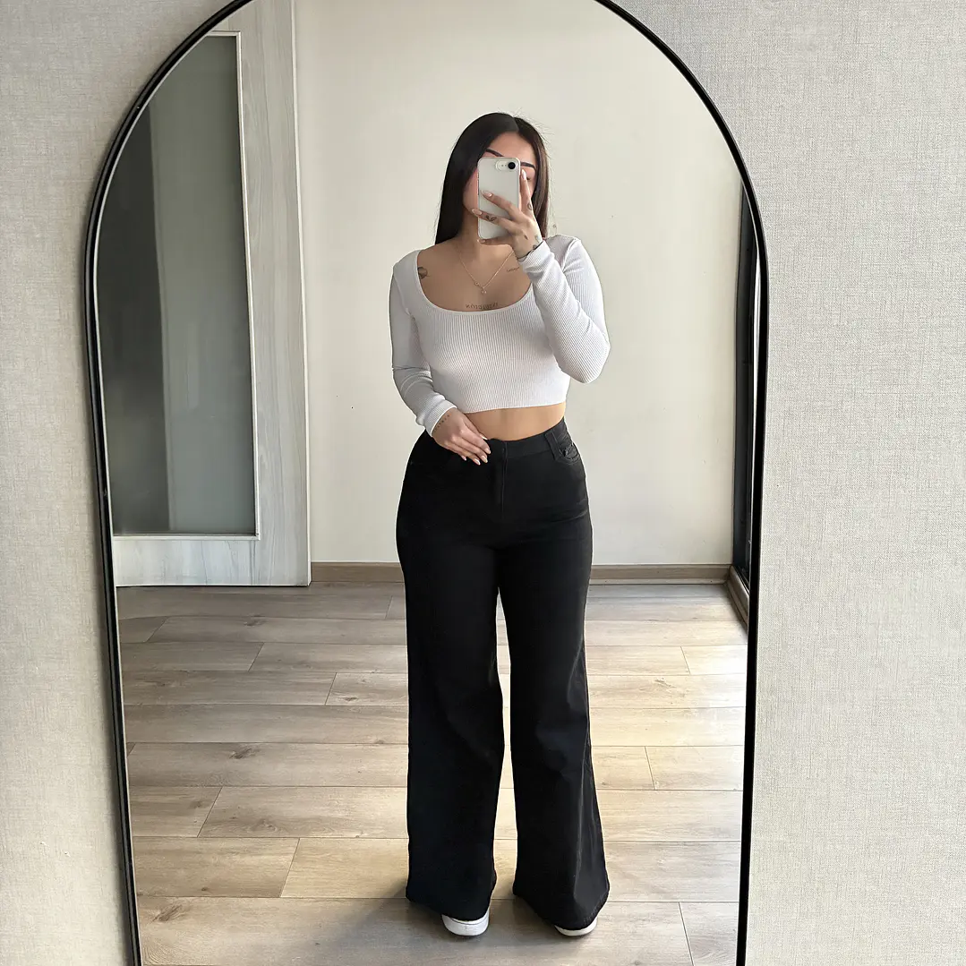 Jeans Palazzo Negro 3