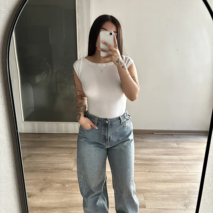 Baggy Celeste con Brillo 2