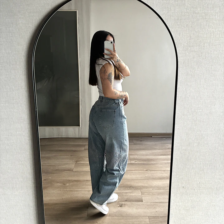 Baggy Celeste con Brillo 4