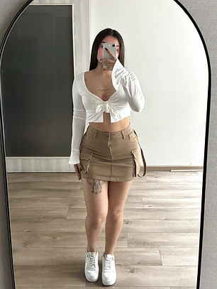 Falda Short Beige