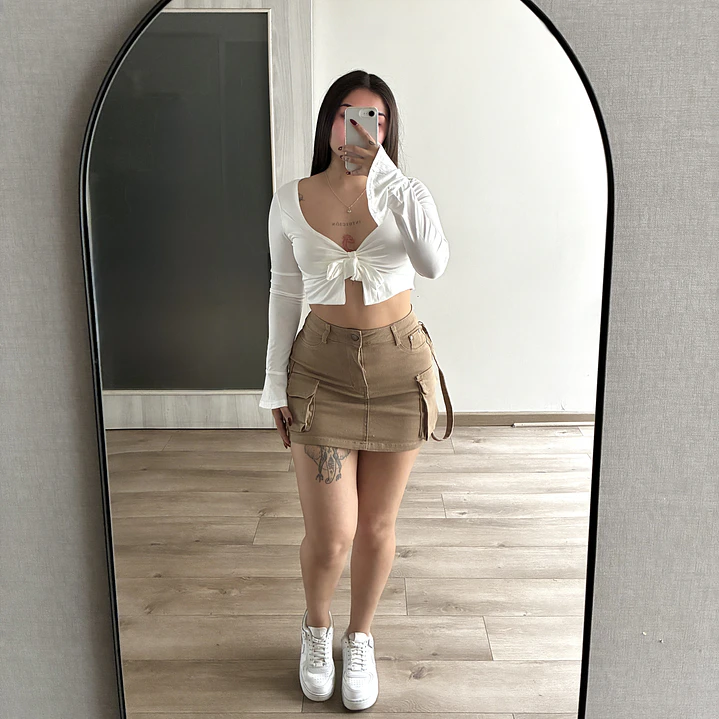 Falda Short Beige 1