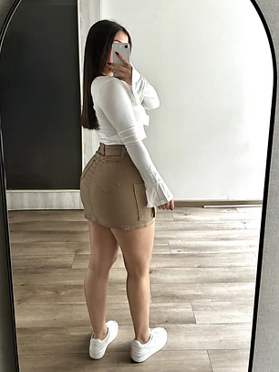 Falda Short Beige