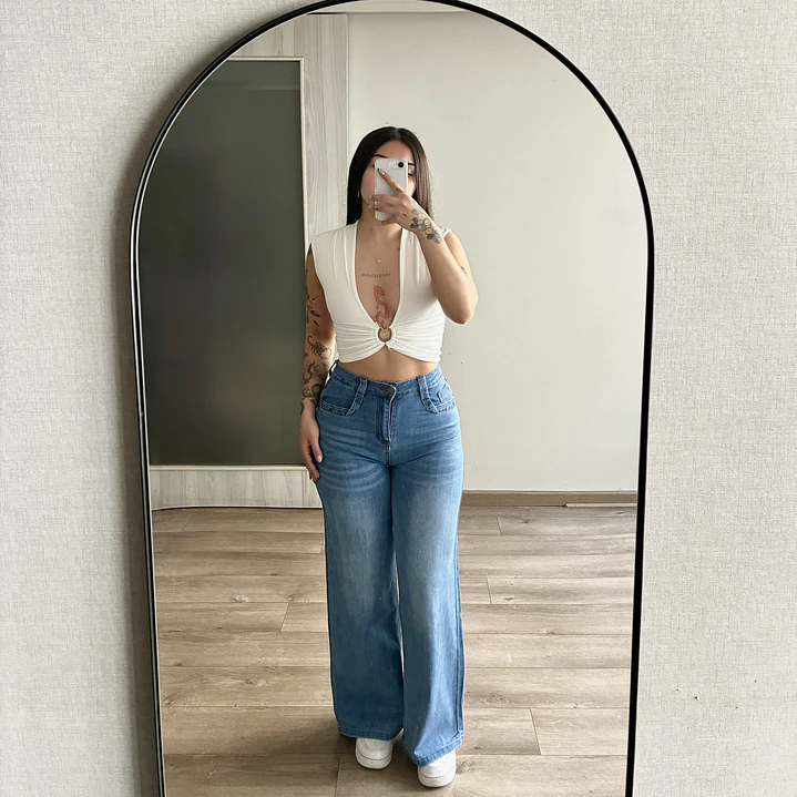 Wide Leg Basic Azul 3