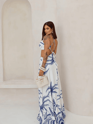 Vestido Nidia Maxi Tropical Cut-Out – Elegante, fresco y veraniego