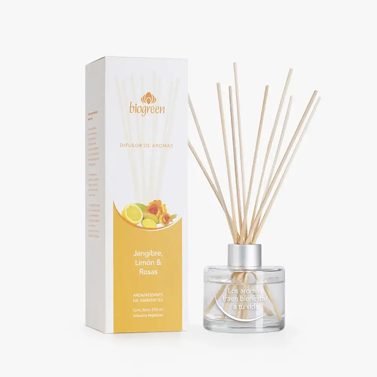 Difusor de aromas jengibre, limon & rosas 100 ml 1