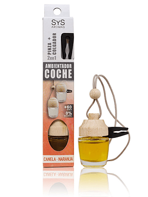 Ambientador de coche style 7 mL con pinza Canela Naranja