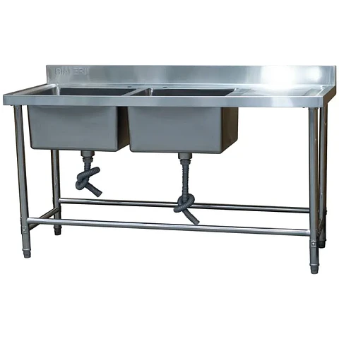 Lavafondo 2 Depósitos con Secador Derecho / Taza Estampada (160x60x85 cm)