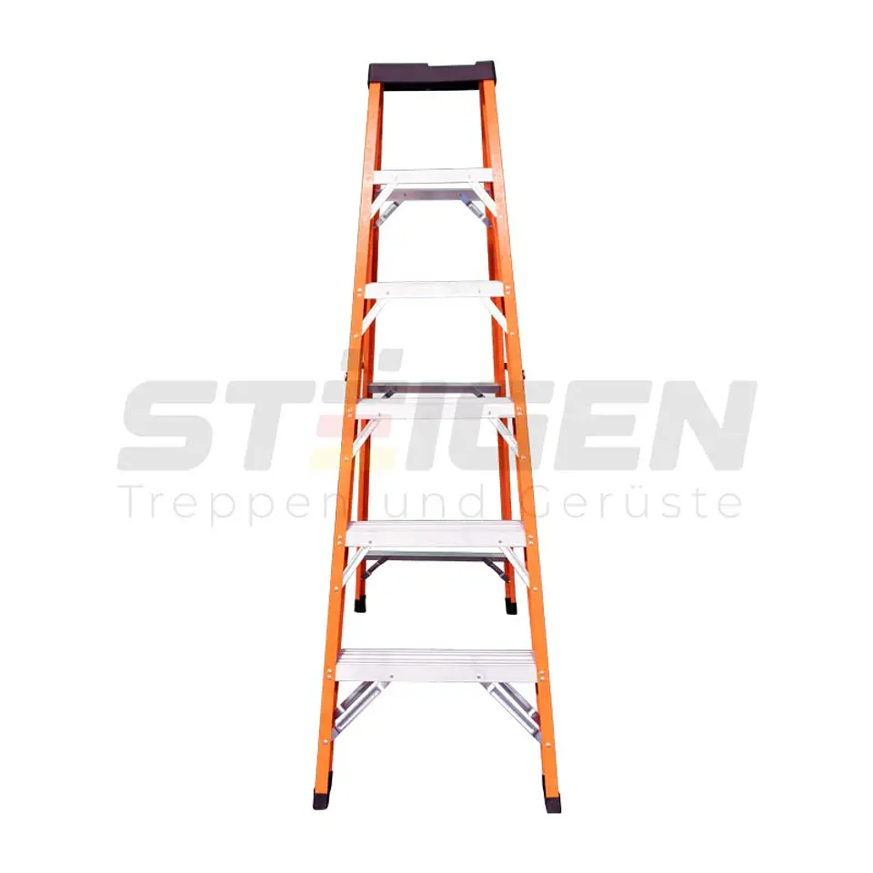 Escalera de Tijera Fibra de Vidrio 6 Peldaños (1.86m) – Dieléctrica 3
