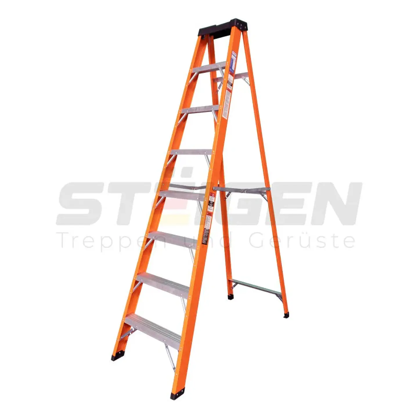 Escalera de Tijera Fibra de Vidrio 8 Peldaños (2.45m) – Dieléctrica 1