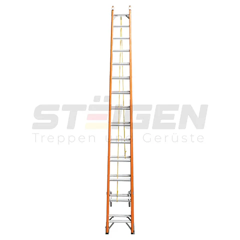 Escalera Telescópica Fibra de Vidrio 28 Peldaños (7.7m) – Dieléctrica