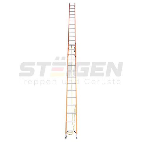 Escalera Telescópica Fibra de Vidrio 28 Peldaños (7.7m) – Dieléctrica