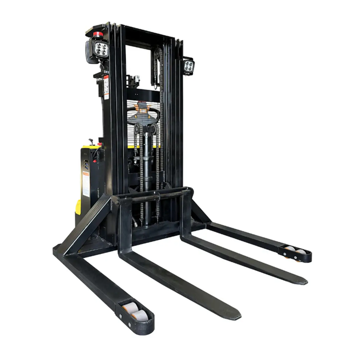 Apilador Compacto Full Eléctrico 1500 kg / 3.5m RHER – Base Ancha (Perfil Bajo) 1