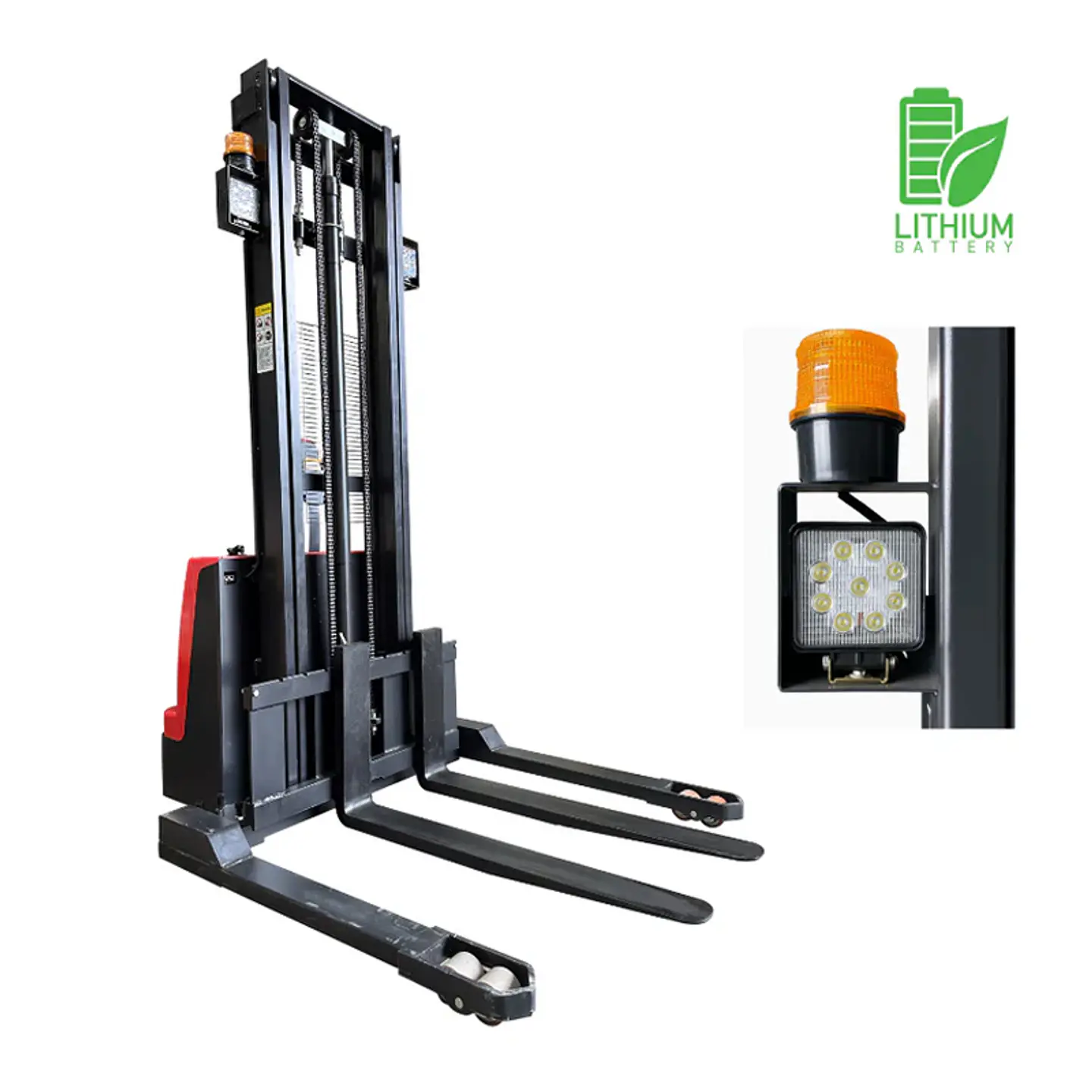 Apilador Full Eléctrico LITIO 2000 kg / 3.5m XIN LIFT – Base Ancha (Máximo Poder) 1