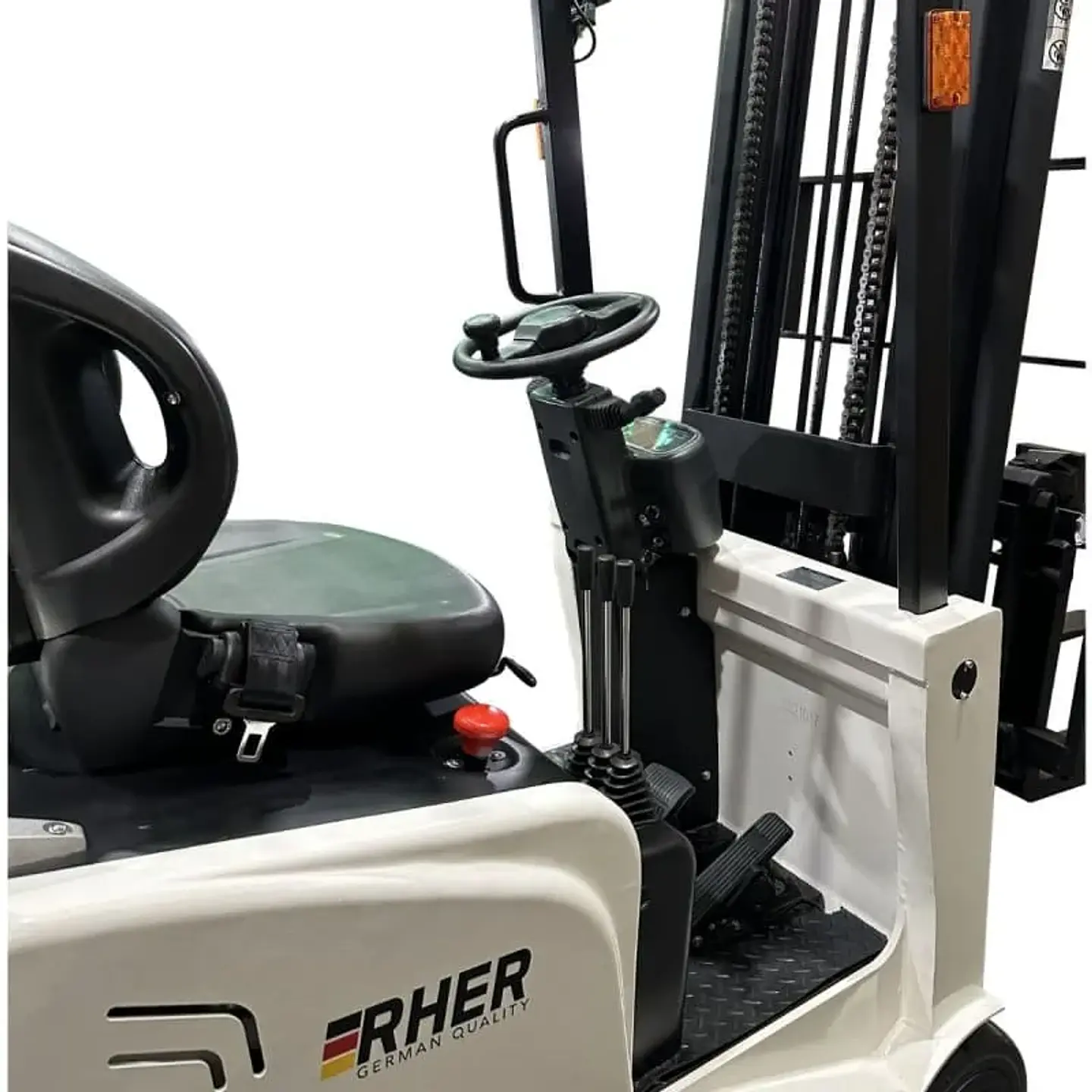 Grúa Horquilla Eléctrica 1.5 ton / 4.5m RHER 🇩🇪 – Mástil Triple (Triplex) 2