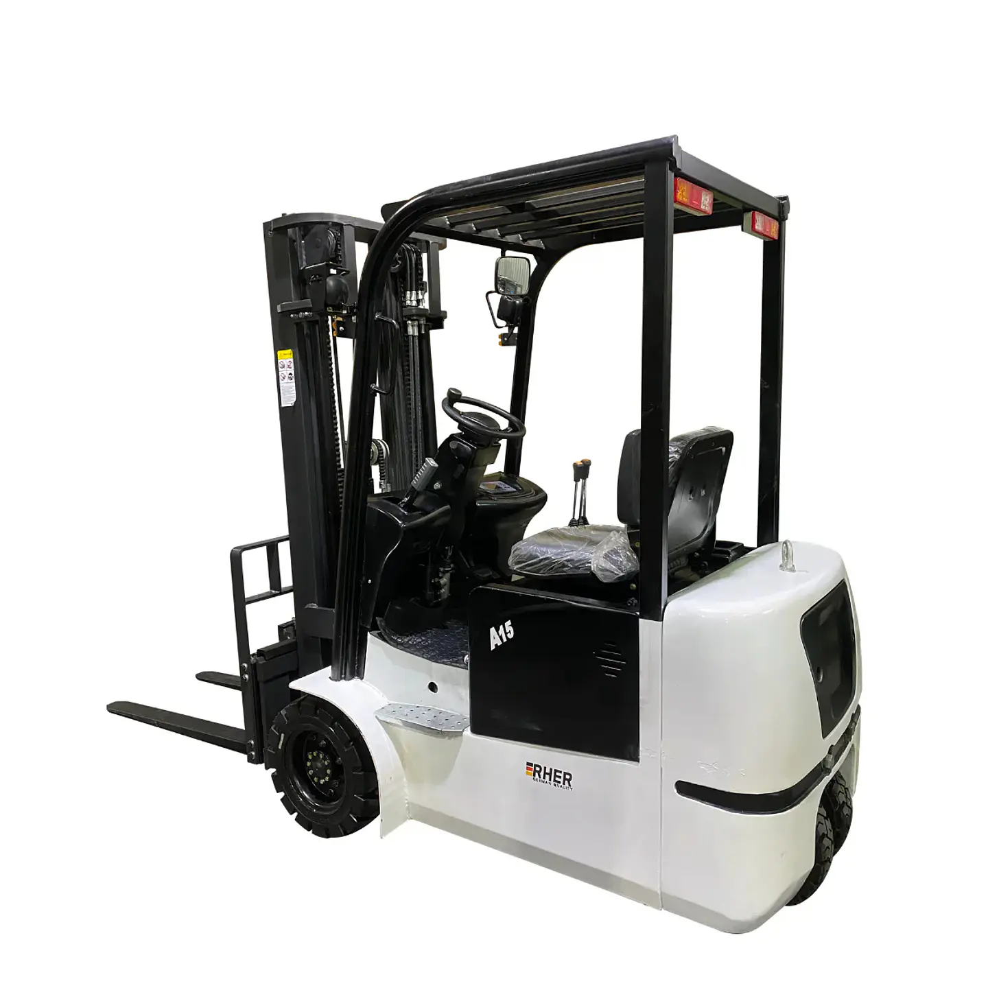 Grúa Horquilla Eléctrica 1.5 ton / 4.5m RHER 🇩🇪 – Mástil Triplex con Free Lift 3