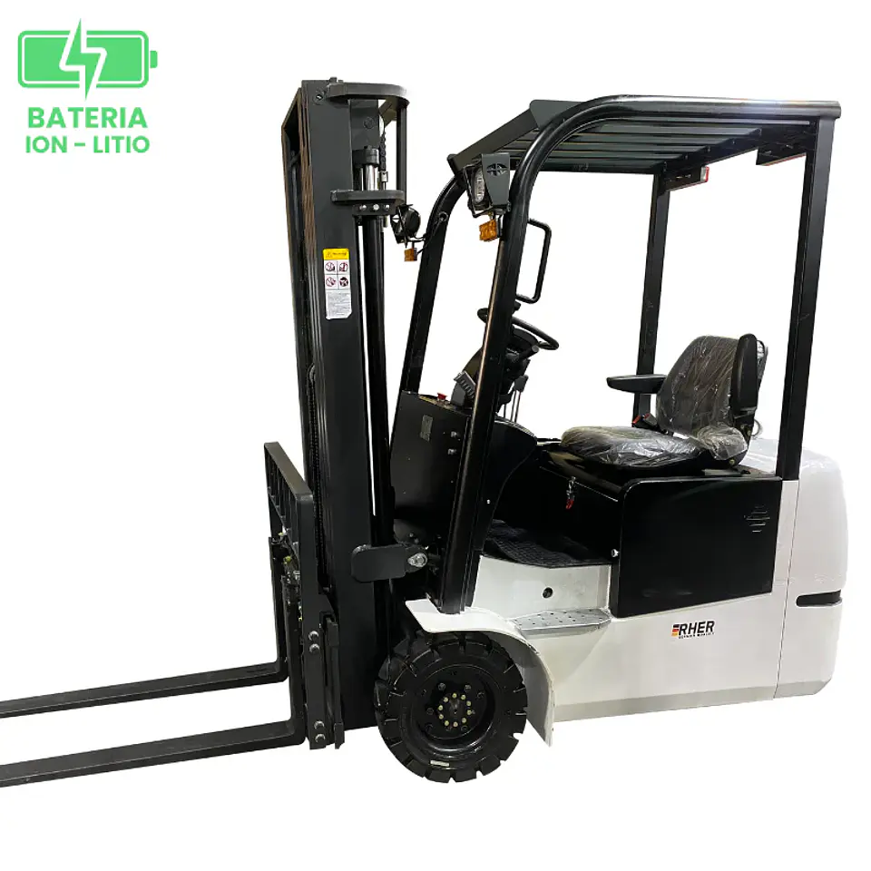 Grúa Horquilla Eléctrica LITIO 1.5 ton / 4.5m RHER 🇩🇪 – Mástil Triplex Free Lift 2