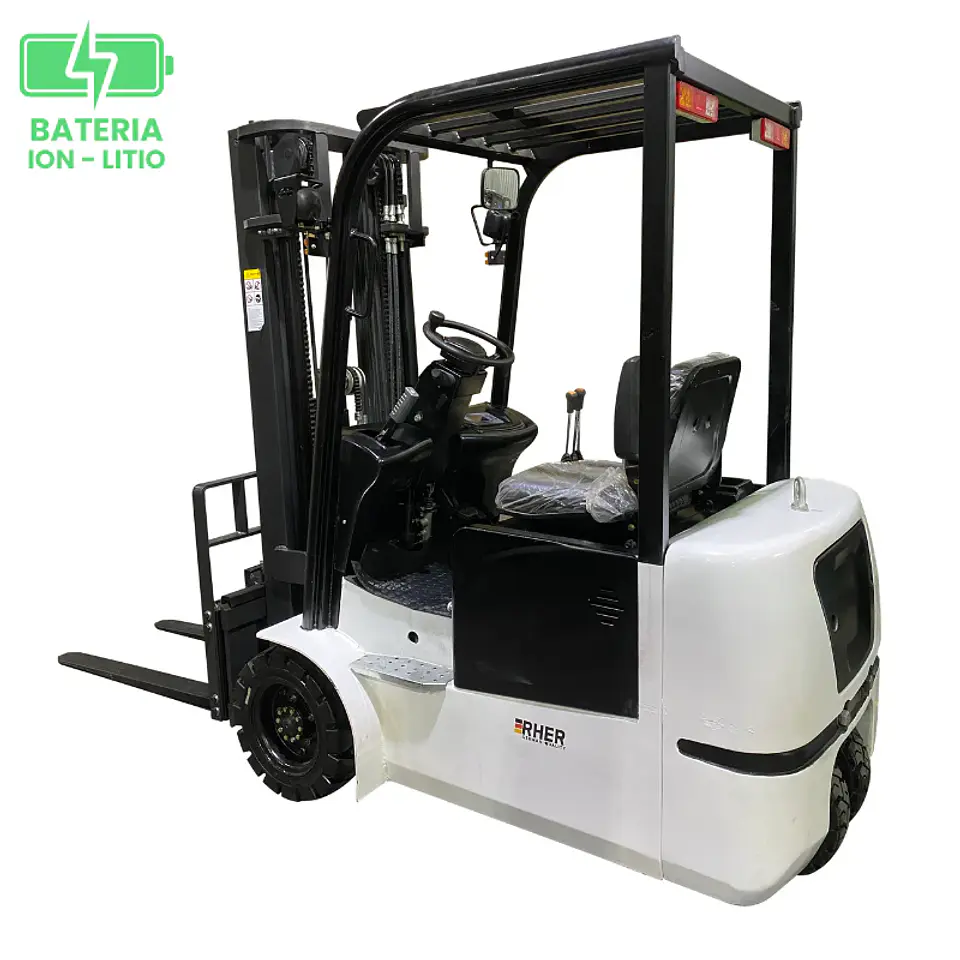 Grúa Horquilla Eléctrica LITIO 1.5 ton / 4.5m RHER 🇩🇪 – Mástil Triplex Free Lift 3